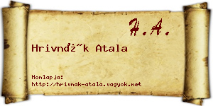 Hrivnák Atala névjegykártya